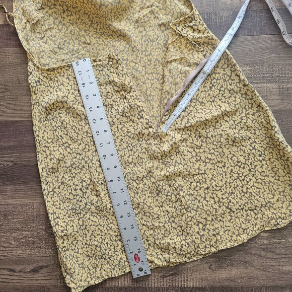 Anemone The KM Tie Leopard Print Cupro Mini Dress, M, Yellow - Picture 6 of 11